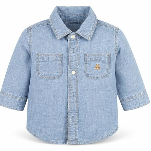 GAP Baby Unisex Blue Denim Button-Up Shirt 6-12 Months