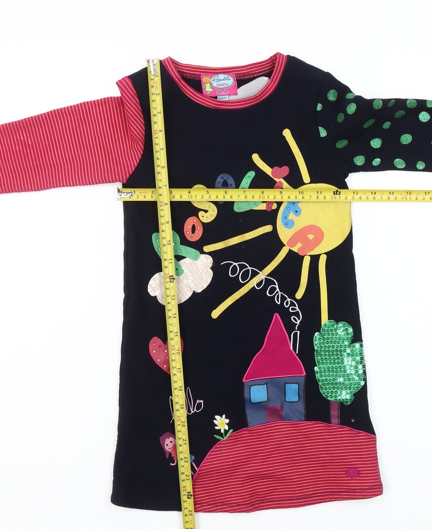 Rosalita Señoritas Girls Multicoloured 8 Years T-Shirt Dress with Sequins