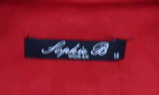Sophia B Women Red Biker Style Jacket Size 18 Zipped Collared Softshell