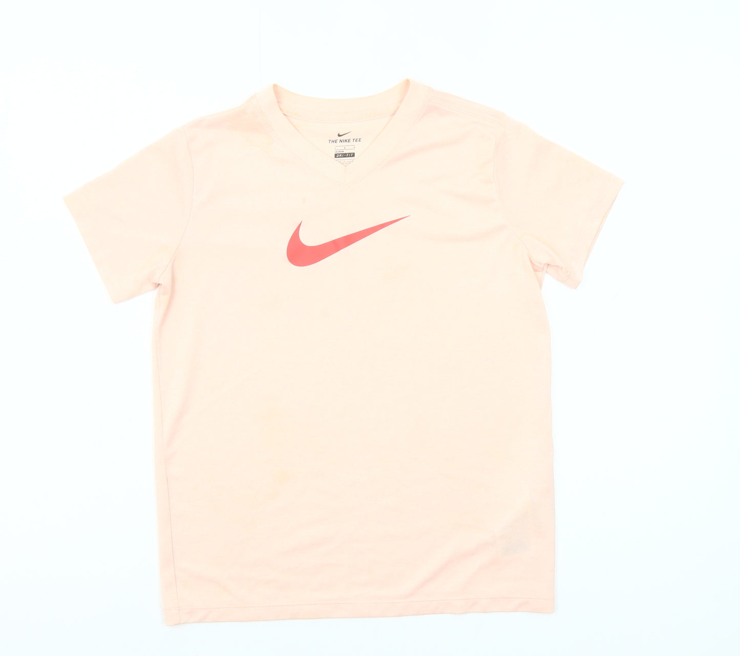 Nike Girls Pink Dri-Fit V-Neck Sports T-Shirt Size 146