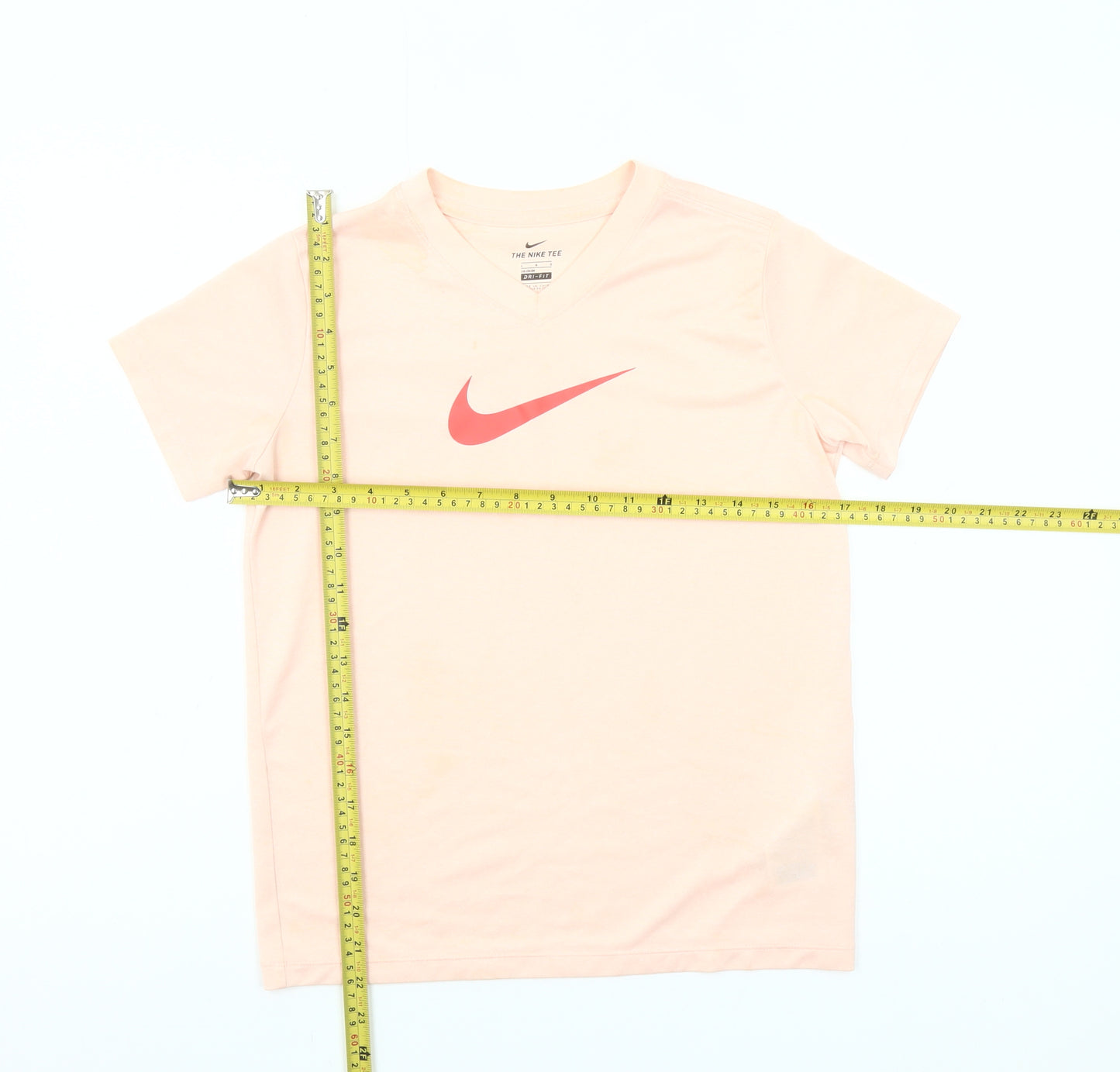 Nike Girls Pink Dri-Fit V-Neck Sports T-Shirt Size 146