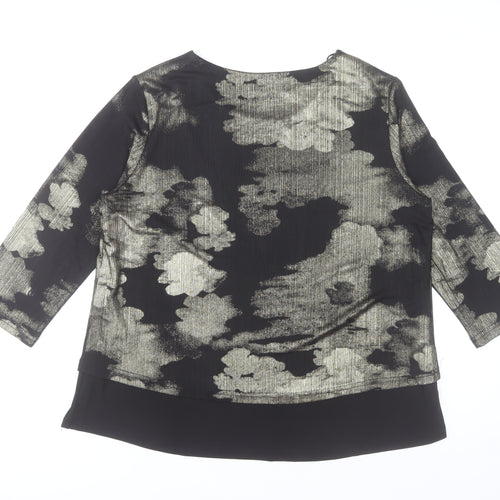 Just Elegance Women’s Black Abstract Tunic Blouse Size 18