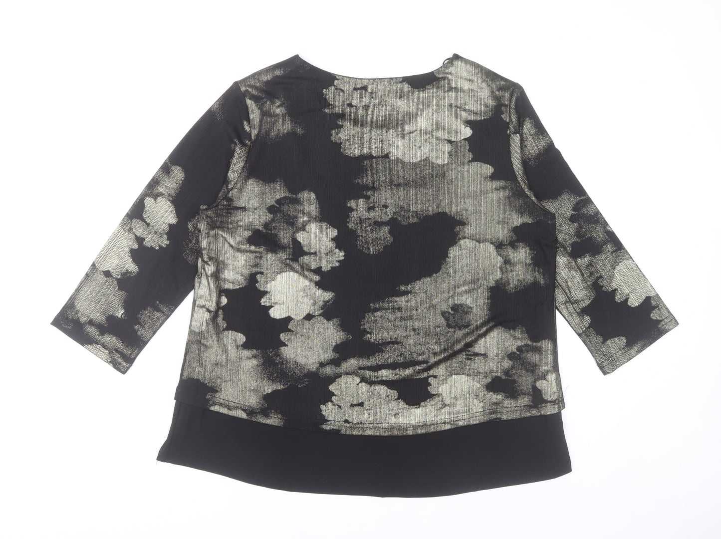 Just Elegance Women’s Black Abstract Tunic Blouse Size 18