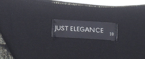 Just Elegance Women’s Black Abstract Tunic Blouse Size 18