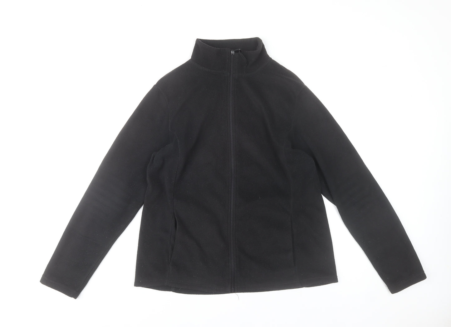 Dunnes Stores Womens Black Fleece Full Zip Jacket Size 14
