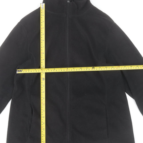 Dunnes Stores Womens Black Fleece Full Zip Jacket Size 14
