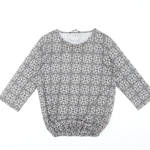 St. Bernard for Dunnes Women’s Grey Geometric 3/4 Sleeve Blouse Size 12