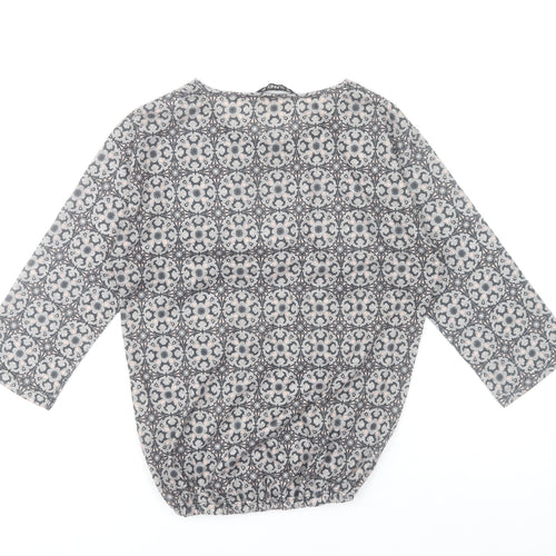 St. Bernard for Dunnes Women’s Grey Geometric 3/4 Sleeve Blouse Size 12