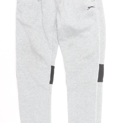 Slazenger Men's Grey Joggers Small Regular Fit Polyester Sports Trousers