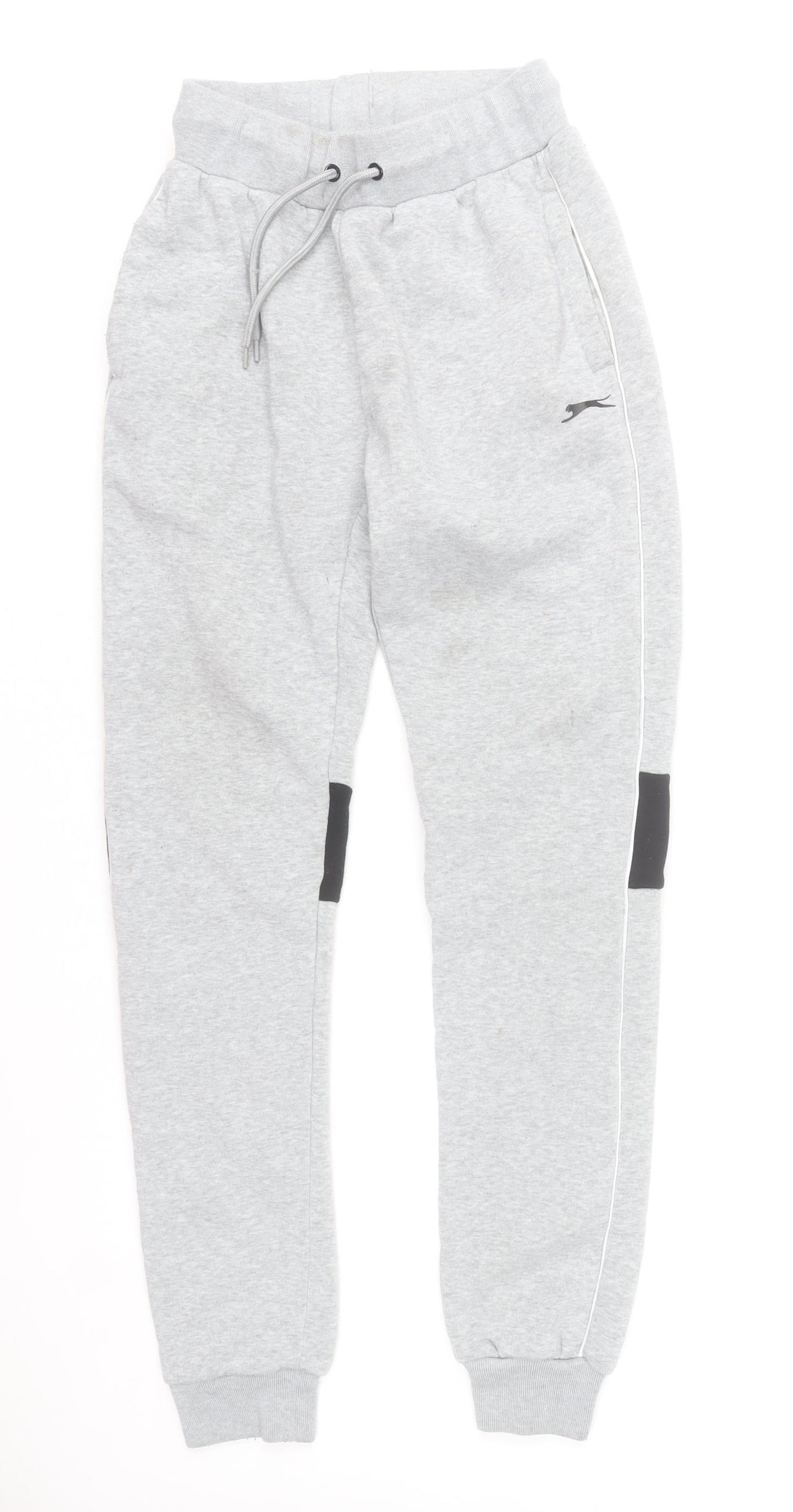Slazenger Men's Grey Joggers Small Regular Fit Polyester Sports Trousers