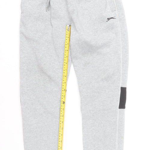 Slazenger Men's Grey Joggers Small Regular Fit Polyester Sports Trousers
