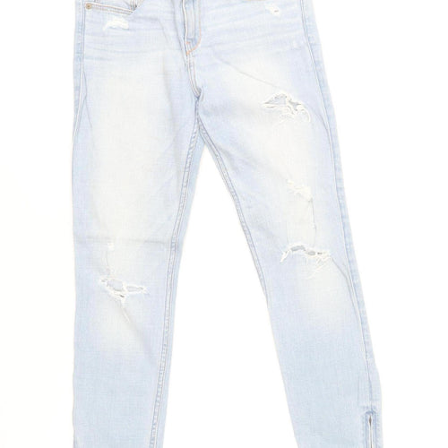 Abercrombie & Fitch Women Blue Distressed Skinny Jeans W26 Size 2
