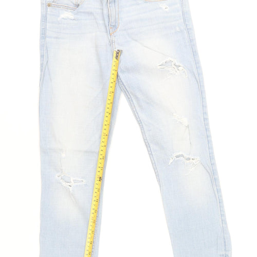 Abercrombie & Fitch Women Blue Distressed Skinny Jeans W26 Size 2