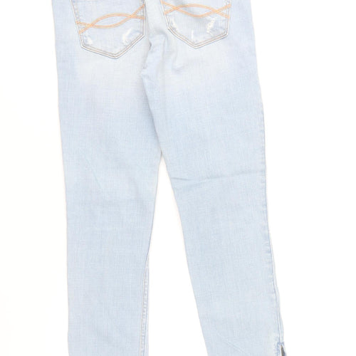 Abercrombie & Fitch Women Blue Distressed Skinny Jeans W26 Size 2
