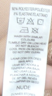 Dunnes Women Beige Bodysuit Size 8 Slim Fit Sleeveless Polyester Blend