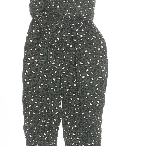 Next Women’s Green Animal Print Viscose Jumpsuit Size 8 Sleeveless