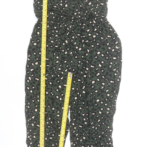 Next Women’s Green Animal Print Viscose Jumpsuit Size 8 Sleeveless