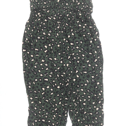 Next Women’s Green Animal Print Viscose Jumpsuit Size 8 Sleeveless