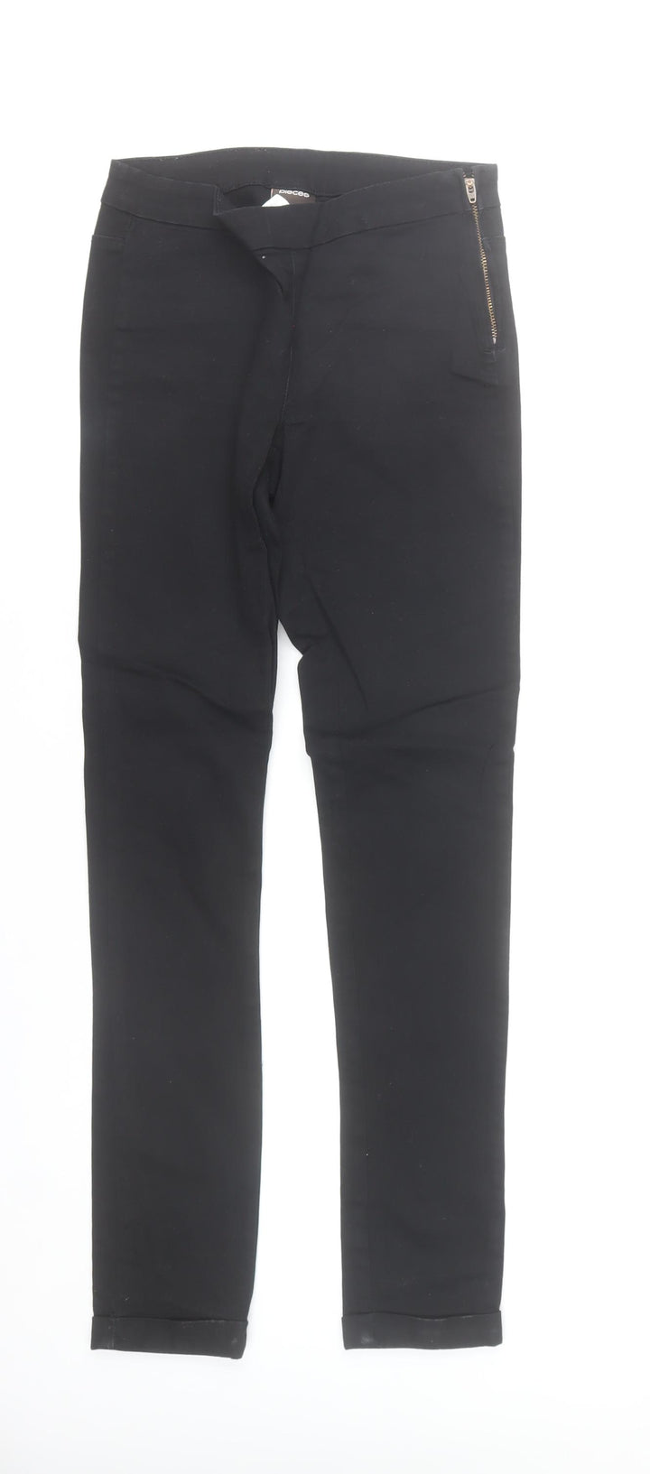 Pieces Women’s Black Skinny Jeans S Slim Fit Mid Rise Stretch Zip Detail