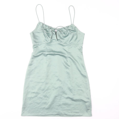 Topshop Women’s Green Size 10 Satin Slip Dress