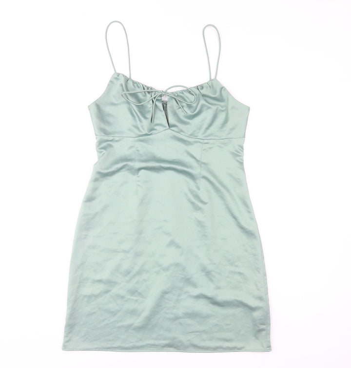 Topshop Women’s Green Size 10 Satin Slip Dress
