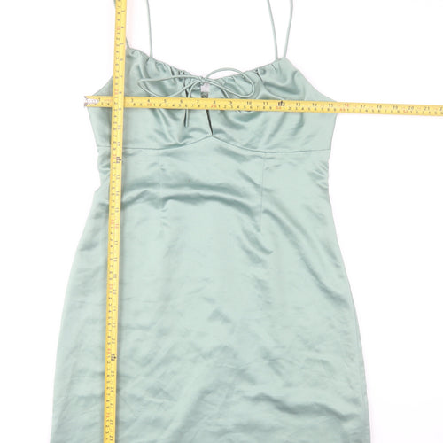 Topshop Women’s Green Size 10 Satin Slip Dress