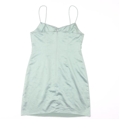 Topshop Women’s Green Size 10 Satin Slip Dress