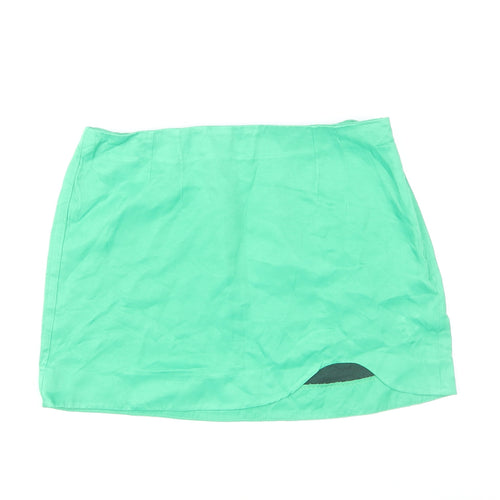 Pull & Bear Women’s Green Short Viscose Skirt Size 12