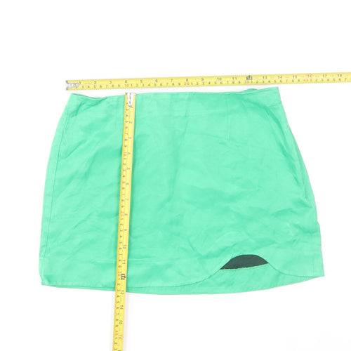 Pull & Bear Women’s Green Short Viscose Skirt Size 12