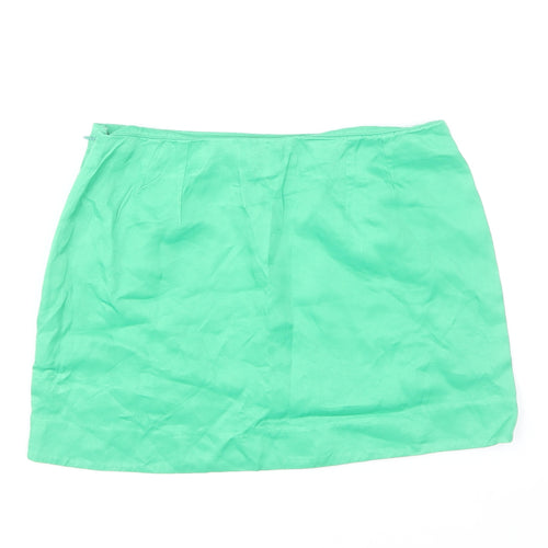 Pull & Bear Women’s Green Short Viscose Skirt Size 12