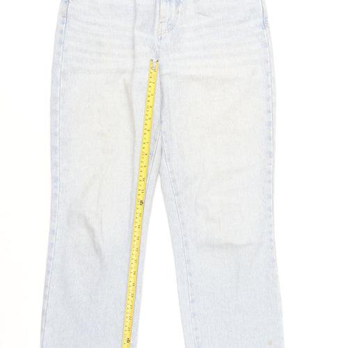 Zara Women Light Blue High Rise Straight Denim Jeans Size 10