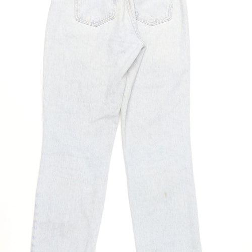 Zara Women Light Blue High Rise Straight Denim Jeans Size 10