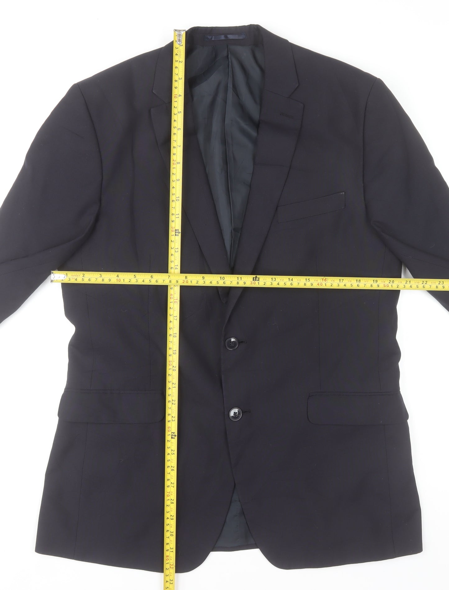 Thomas Nash Men's Black 42L Long Classic Fit Blazer Jacket