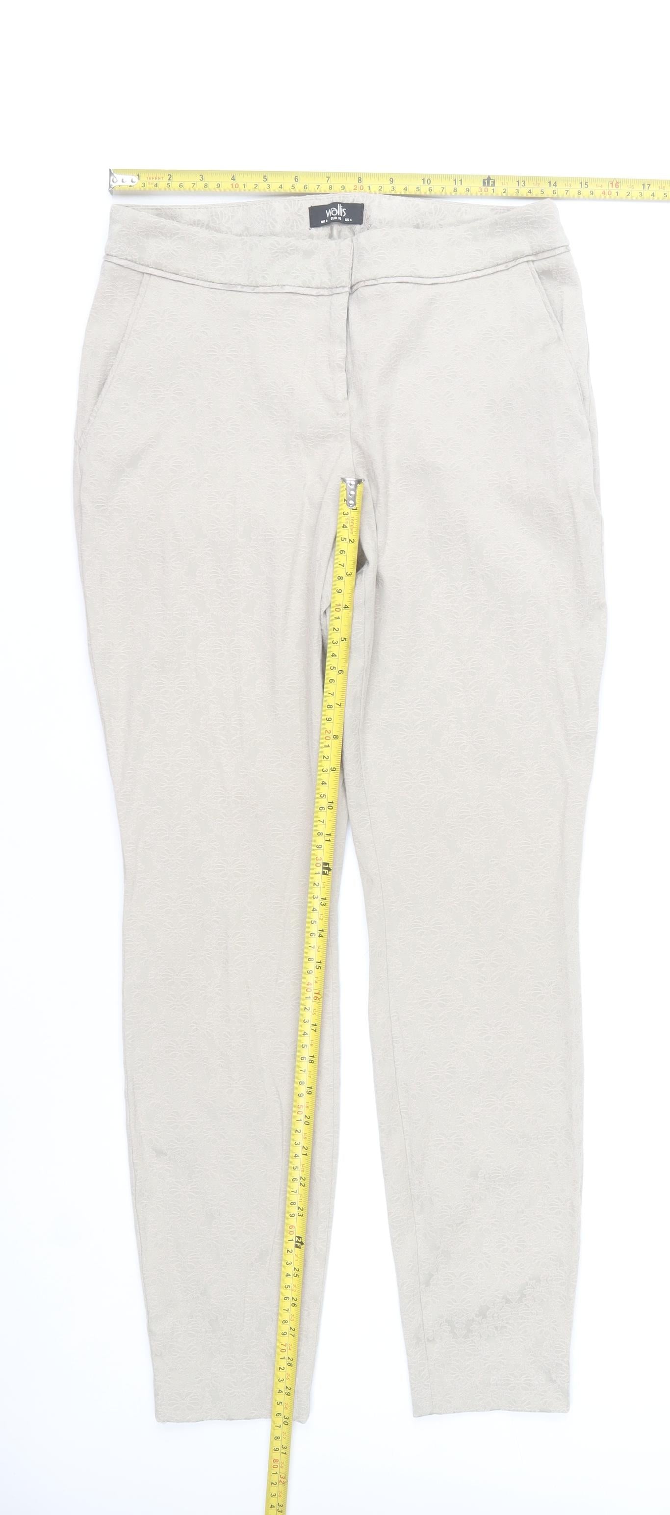 Wallis Women's Beige Slim Fit Stretch Trousers Size 8