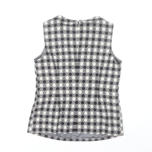 Antoni & Alison Women Grey Check Sleeveless Blouse UK 12