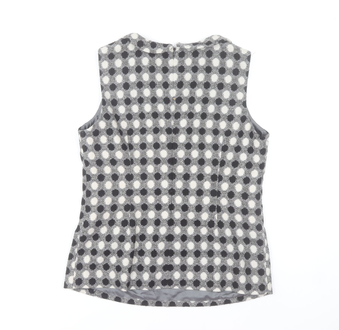 Antoni & Alison Women Grey Check Sleeveless Blouse UK 12