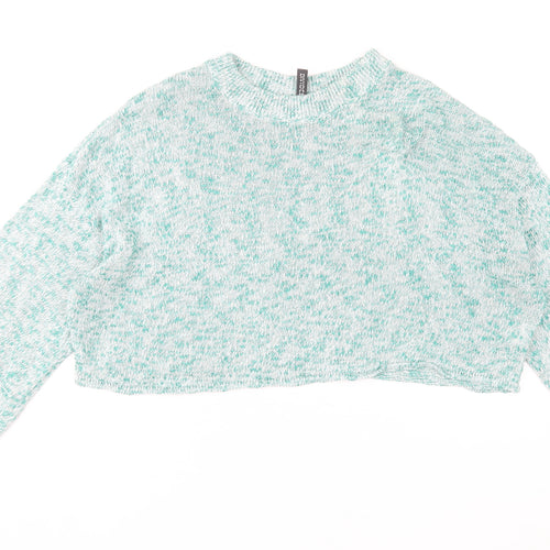 H&M Divided Women's Green Knit Crew Neck Pullover Jumper Size L