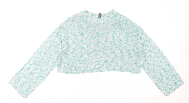 H&M Divided Women's Green Knit Crew Neck Pullover Jumper Size L