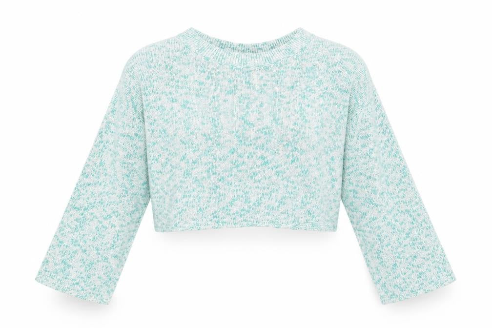 Front view of H&M Divided Women's Green Knit Crew Neck jumper, size L
