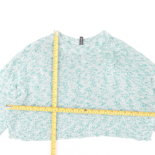 H&M Divided Women's Green Knit Crew Neck Pullover Jumper Size L