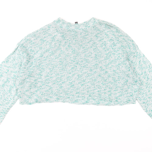 H&M Divided Women's Green Knit Crew Neck Pullover Jumper Size L