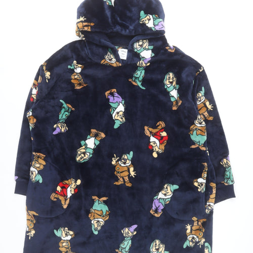 Disney Men's Blue Fleece Seven Dwarfs Hooded Robe XS