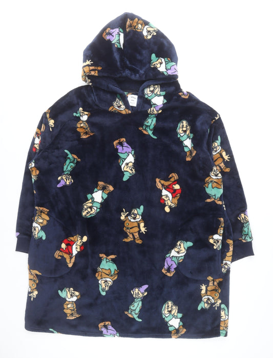 Disney Men's Blue Fleece Seven Dwarfs Hooded Robe XS