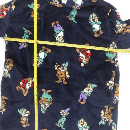 Disney Men's Blue Fleece Seven Dwarfs Hooded Robe XS