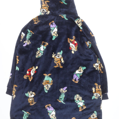 Disney Men's Blue Fleece Seven Dwarfs Hooded Robe XS