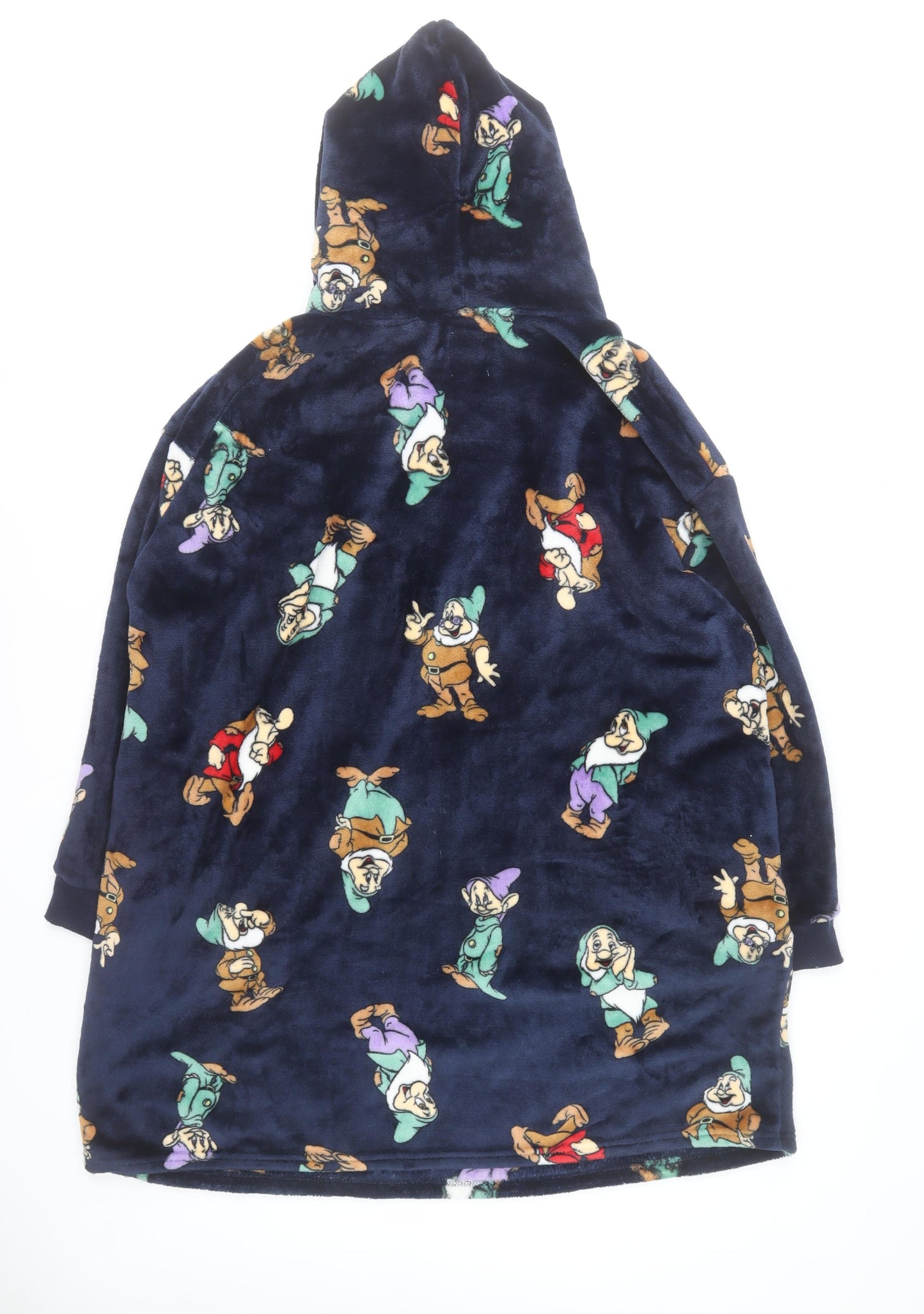 Disney Men's Blue Fleece Seven Dwarfs Hooded Robe XS