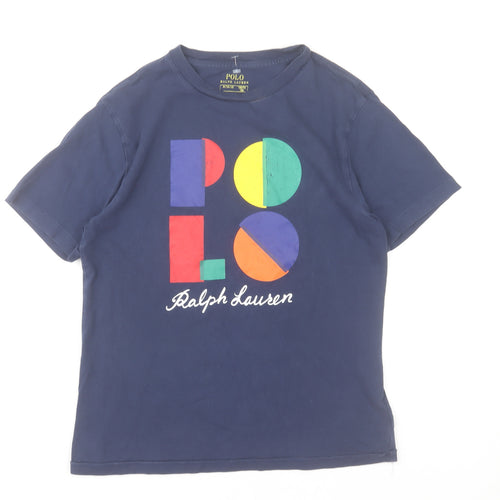 Ralph Lauren Boys Blue Polo Logo Graphic T-Shirt Size 10-12 Years