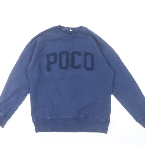 POCO by Pippa Women's Blue Cotton Pullover Sweatshirt S