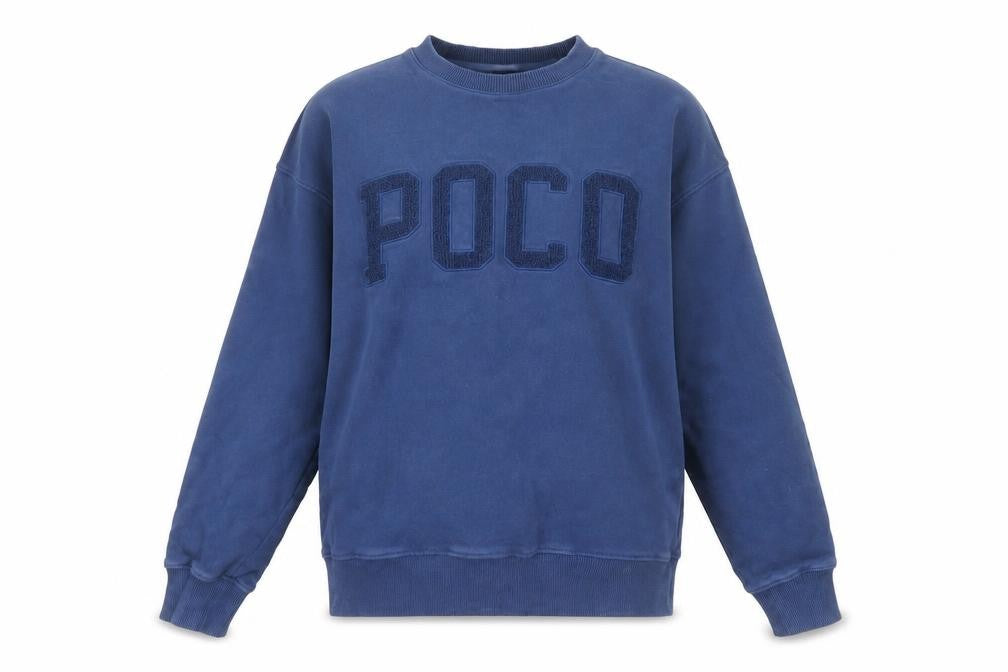 Front view of POCO by Pippa Women's Blue Cotton Pullover Sweatshirt S