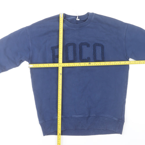 POCO by Pippa Women's Blue Cotton Pullover Sweatshirt S